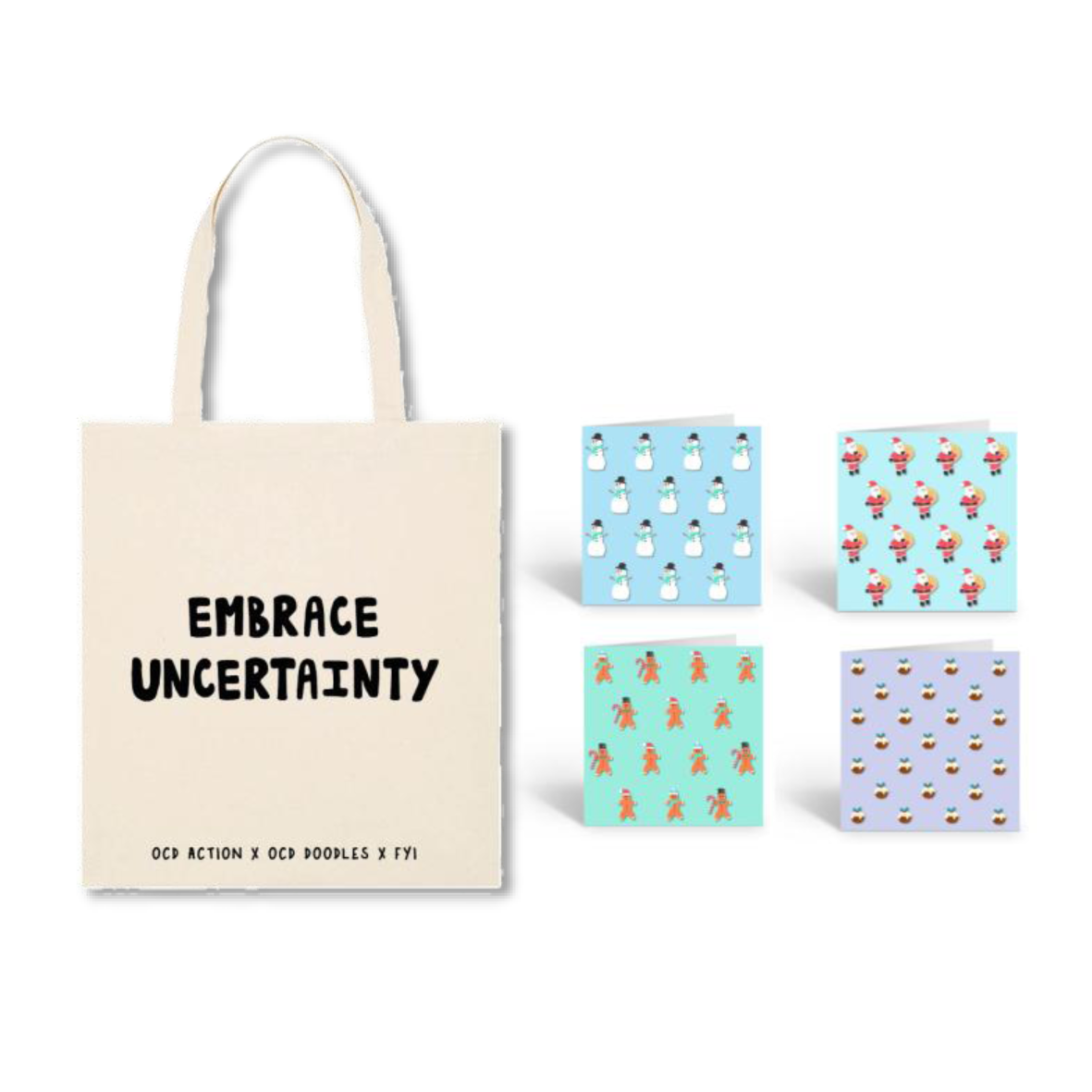 Christmas Bundle - Embrace Uncertainty Tote Bag and Christmas Cards