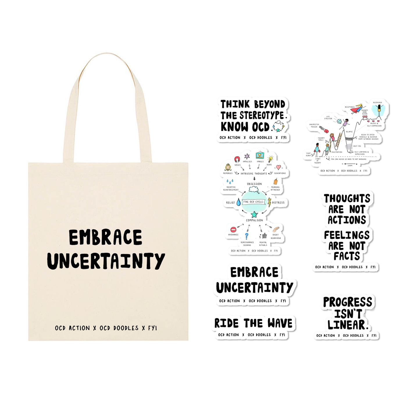 OCD Action Tote Bag "Embrace Uncertainty"