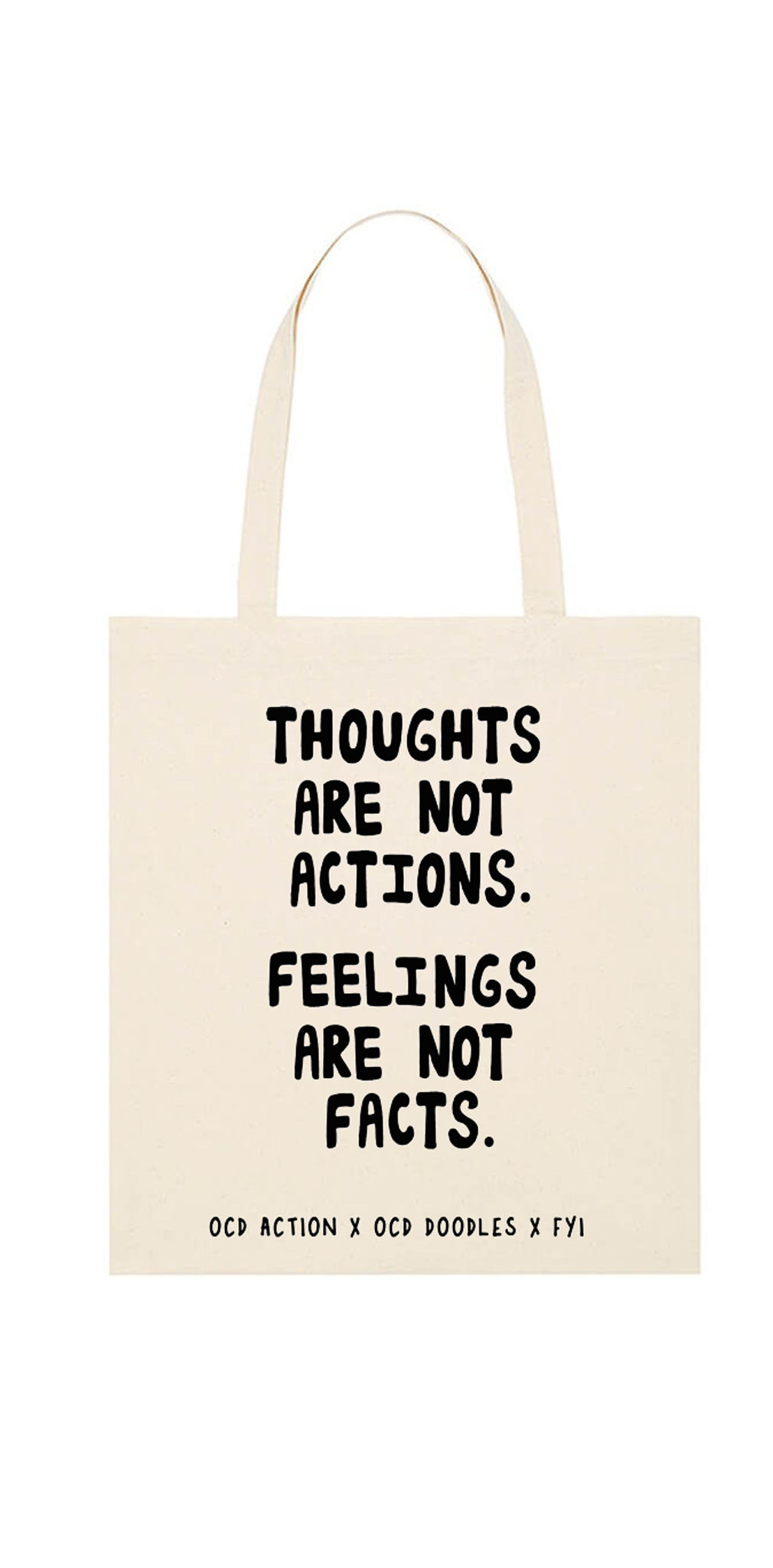 OCD Action Tote Bag "Thoughts Are Not Actions"