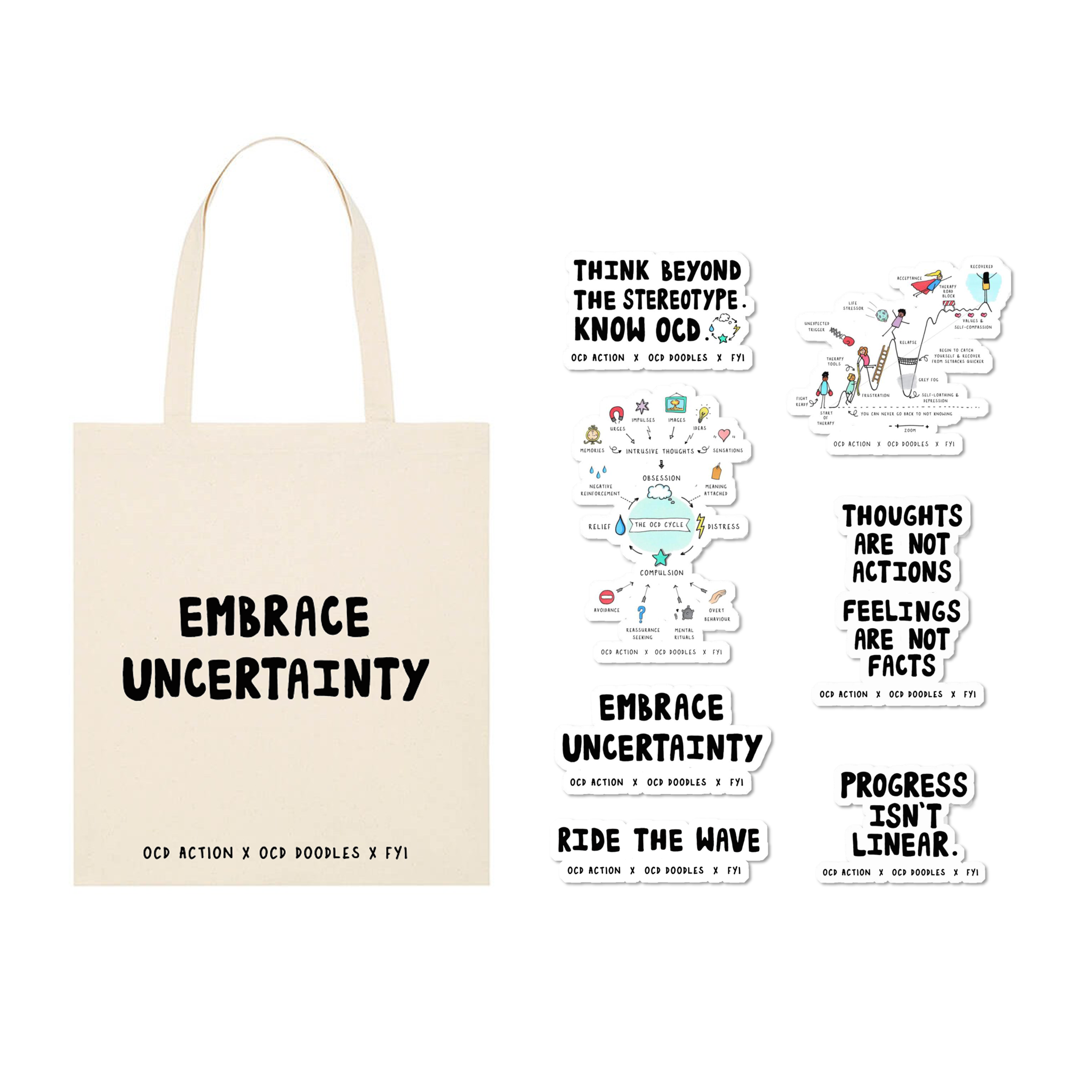 OCD Action Tote Bag "Embrace Uncertainty"