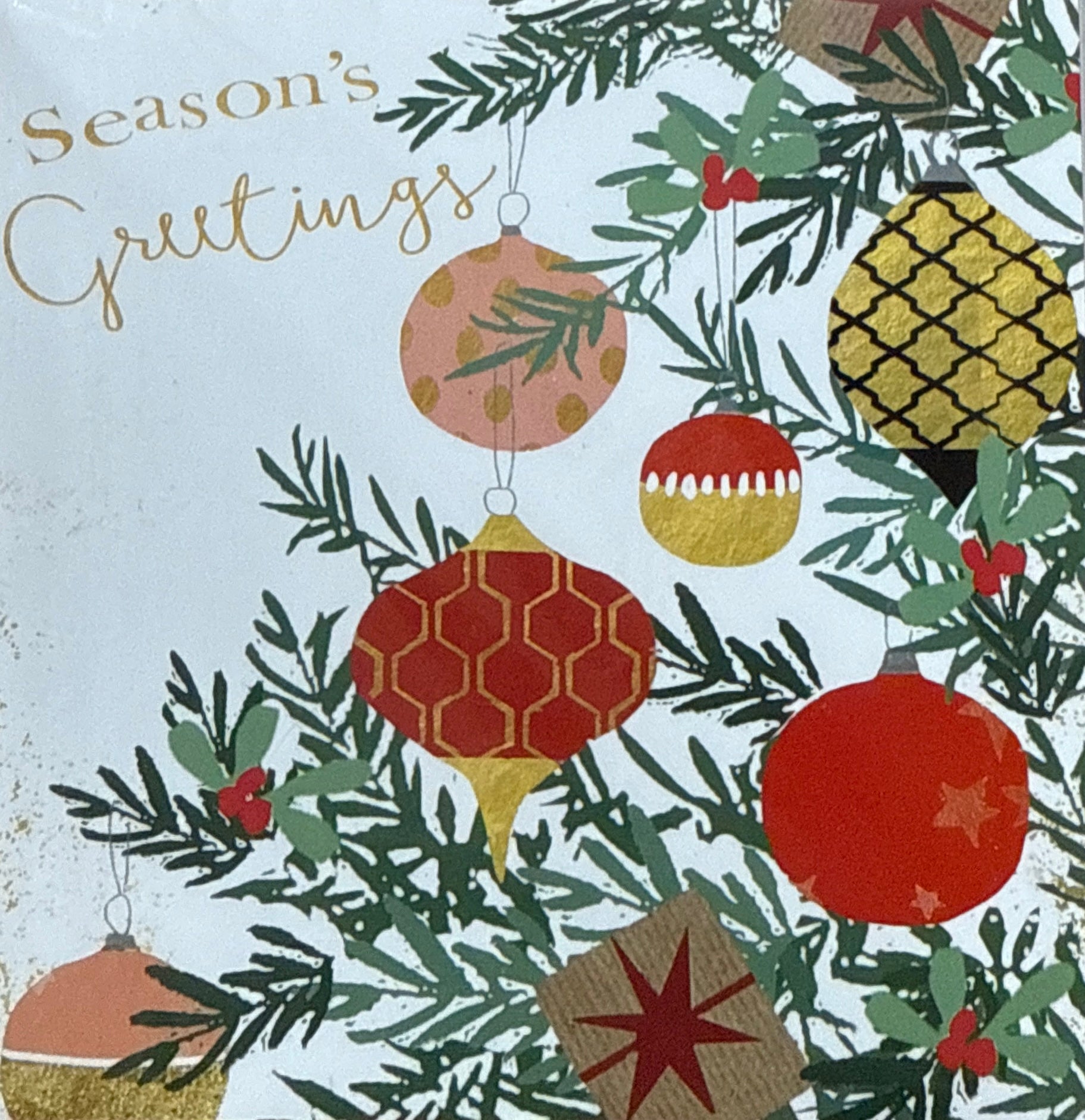 Festive Decorations Christmas Card